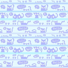 Halloween cats seamless animals monsters pattern for wrapping paper and kids clothes print and fabrics and linens