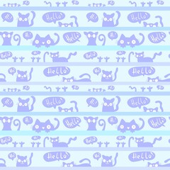 Halloween cats seamless animals monsters pattern for wrapping paper and kids clothes print and fabrics and linens