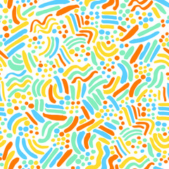 Colorful stripes dots and doodle - 601866853
