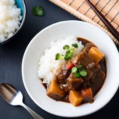A hearty and satisfying bowl of Japanese beef curry