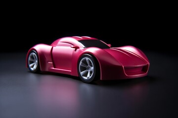Fototapeta na wymiar Innovative Studio Shot of 3D Printed Toy Car Concept, Generative AI
