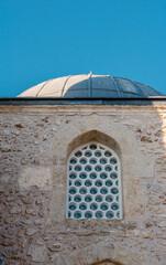Detail of Tekeli Mehmet Pasha Mosque. A mosque located in the historical center of Turkish Antalya....
