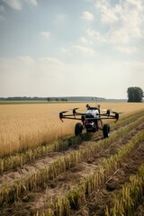 Fototapeta na wymiar Future of farm work using drone