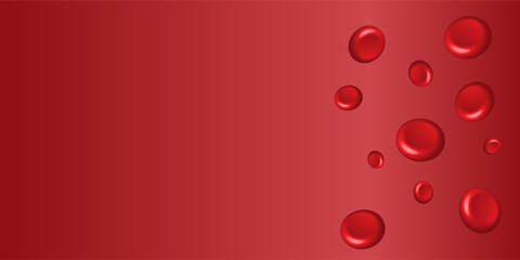 Blood anemia background. Red blood cells 3d mock up design. Hemoglobin low level.Medicine banner printable flyer, brochure with text space