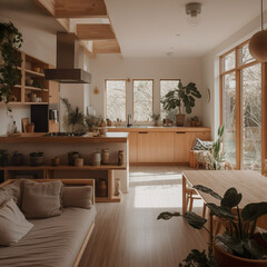  "Uncomplicated Living: The Comfort of a Cozy, Simple Apartment in Natural Colors".