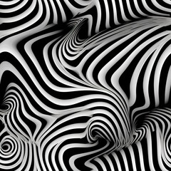 A black and white photo of a zebra pattern. Generative AI seamless background.