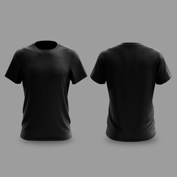 Black T Shirt PSD Mockup 3D