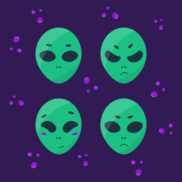 alien ufo cosmic emotions faces sadness joy anger fright embarrassment crying space unknown pattern