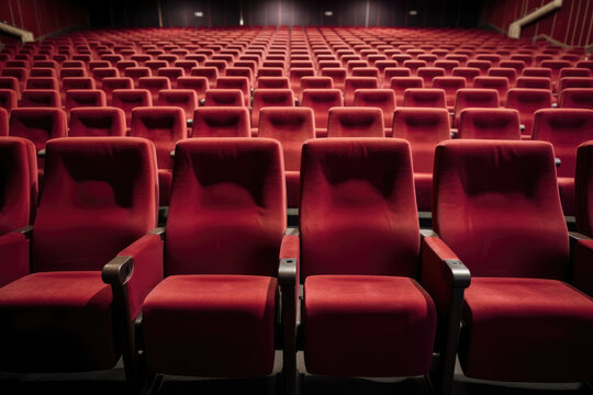Rows of empty seats in a cinema or theatre, ai