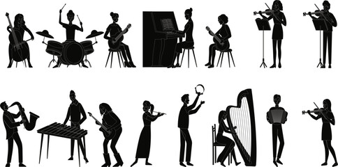 silhouettes of people dance