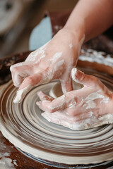 Potter's wheel art close up