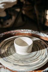 Potter's wheel art close up