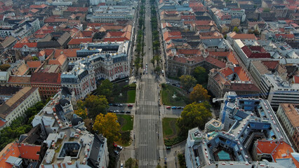 Andrassy Avenue (Andrassy ut), most famous street of Budapest, Hungary