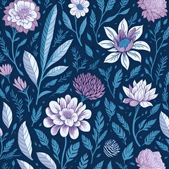 seamless floral pattern created with Generative AI technology