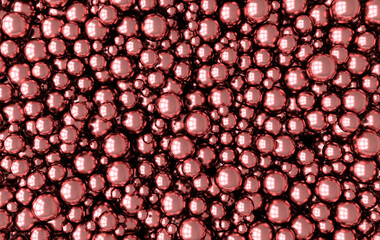 Abstract 3d rendering geometric background with pink metallic spheres