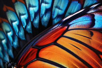 Close-up of a vibrant Swallowtail butterfly's wings made with generative ai