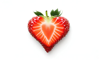 heart shaped strawberry isolated