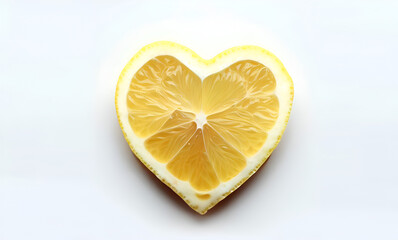 slice of lemon formed a heart