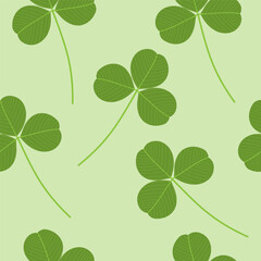 Obraz premium Seamless pattern with clover. Clover leaves on a green background.