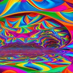 Fototapeta premium 134 Psychedelic: A trippy and colorful background featuring psychedelic patterns in bold and vibrant colors that create a psychedelic and edgy atmosphere2, Generative AI