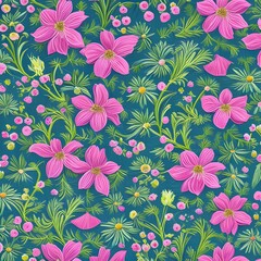 160 Floral Pattern: A natural and organic background featuring floral patterns in soft and pastel colors that create a romantic and whimsical atmosphere5, Generative AI
