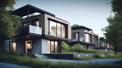Fototapeta premium Beautiful Houses of Modern Architecture
