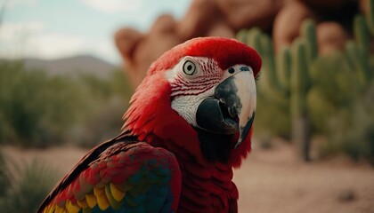 red  macaw, generative ai