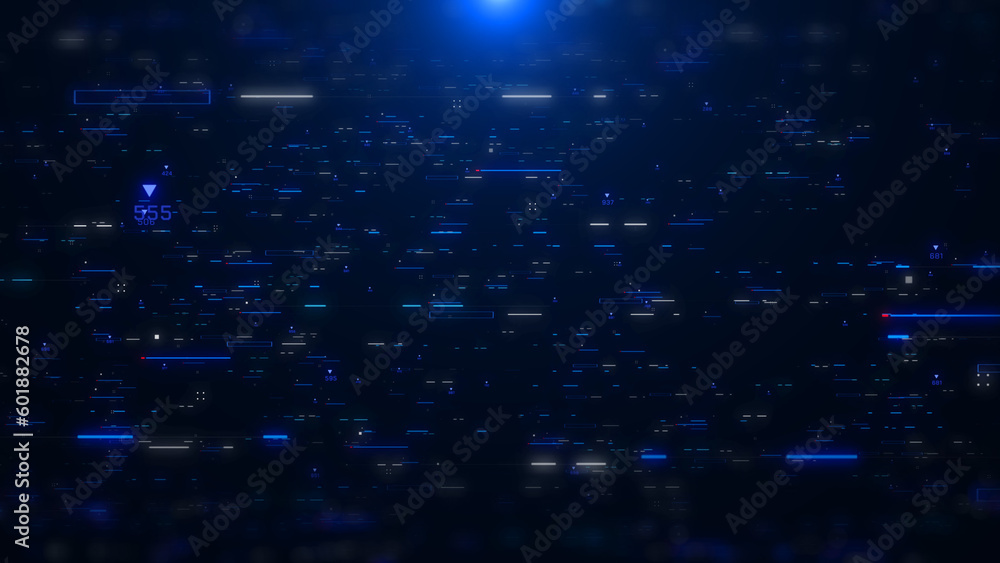 Aufkleber Abstract big data structure futuristic network connection technology illustration. Abstract simple geometric shape with binary number code background.