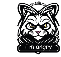 no talk me im angy shirt, cat lover shirt, cat mom shirt, cat mama shirt, funny cat shirt, kitten shirt, meow shirt, angry cat shirt