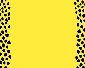 black doodle dots, left and right side border on yellow background, blank space presentation page, graphic design background, powerpoint template, portfolio layout, corporate backdrop