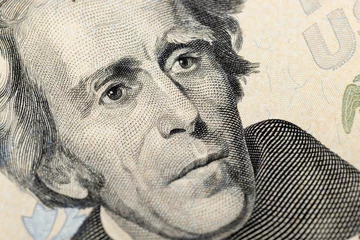 Fotobehang portrait of the president on American twenty dollar bills © rsooll