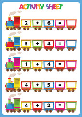Activity sheet math. vector illustration.