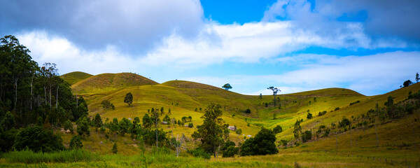 Fototapeta na wymiar panorama of mount barney national park, scenic mountains in south east queensland near gold coast and brisbane, australia