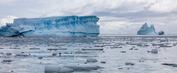 Antarctica landscape showing glaciers and climate change © Heather
