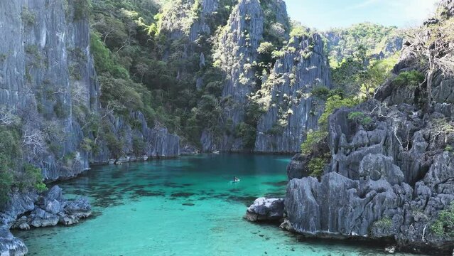Philippines Palawan Drone View of Lagunes 