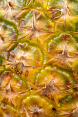 Close-up of a fresh ripe pineapple peel