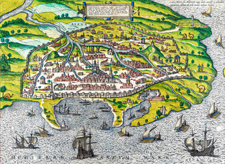 Map of Alexandria (1575) by Georg Braun.