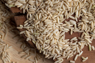 Natural brown rice for cooking healthy food