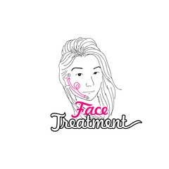 face treatment  on woman face illustration design