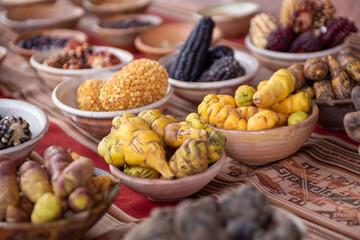 A bunch of Peruvian Vegetables