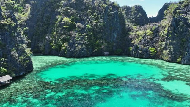 Philippines Palawan Drone View of Lagunes 