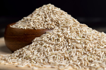 Natural brown rice for cooking healthy food