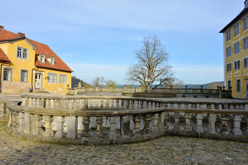 Fototapeta na wymiar Castle Heidecksburg in Rudolstadt, Germany, inner yard view