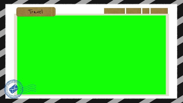 Polaroid frame travel animation with green screen chroma key
