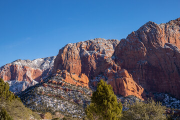 Zion National Park in the winter. Shot near Lagunt Mesa.