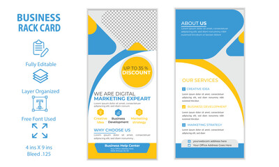 Fototapeta premium corporate business rack card or dl flyer template premium design