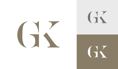 Letter GK initial monogram logo design