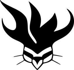 Obraz premium black cute cartoon icon