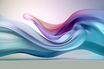 Fototapeta na wymiar Abstract background with multicolored waves in light colors. AI generated, human enhanced.