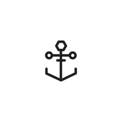 Sea Anchor Beach Outline Icon